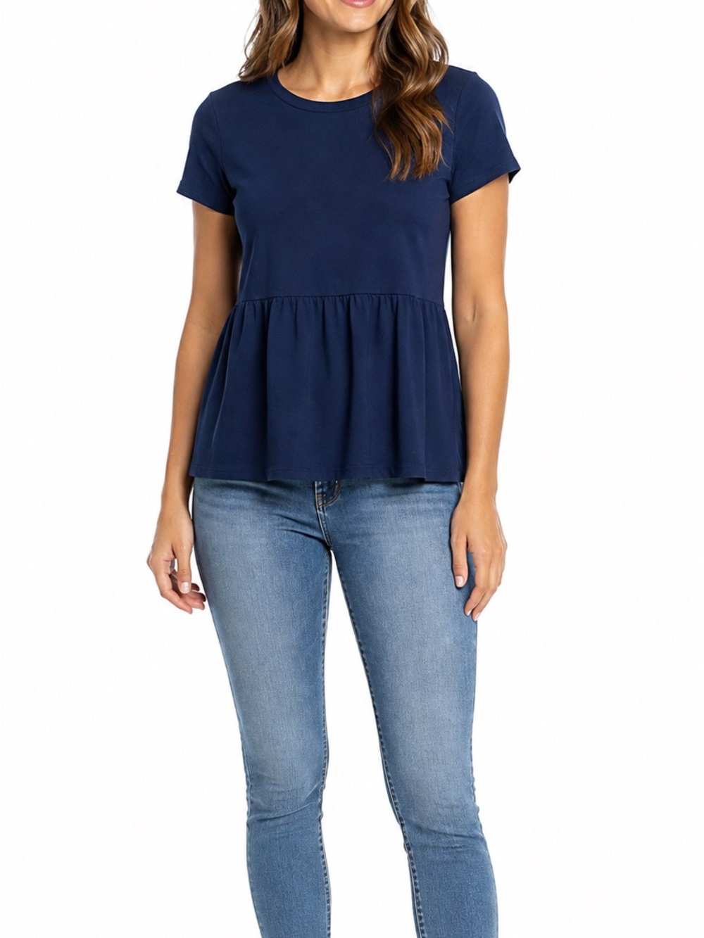Nordstrom Size XS Navy Blue Peplum Top